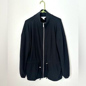 Liz Claiborne Utility Jacket Women’s XL Black Full Zip Mid Length Outerwear